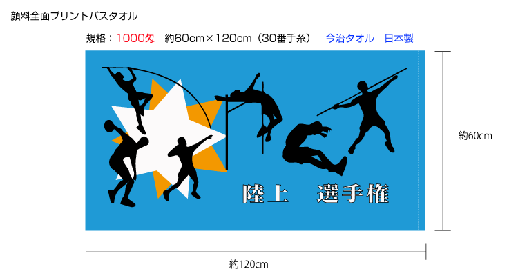 全面顔料プリントタオル