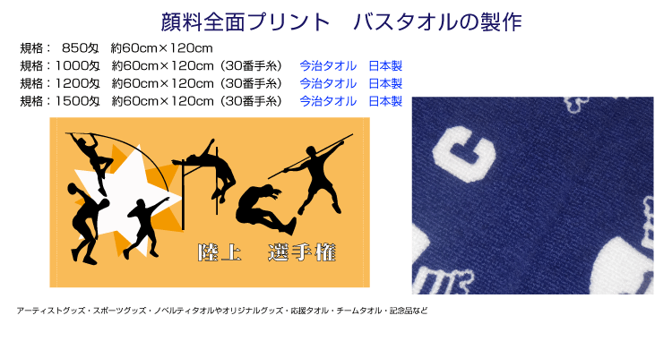 全面顔料プリントタオル