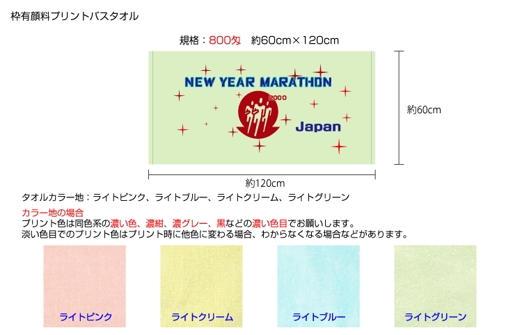枠有顔料プリントタオル