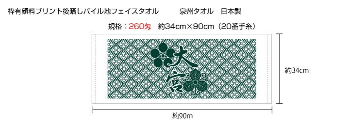 枠有り顔料プリントタオル
