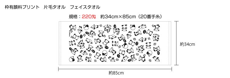 枠有り顔料プリントタオル