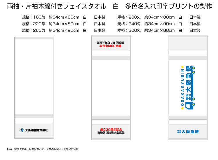 多色名入れ印字プリントタオル