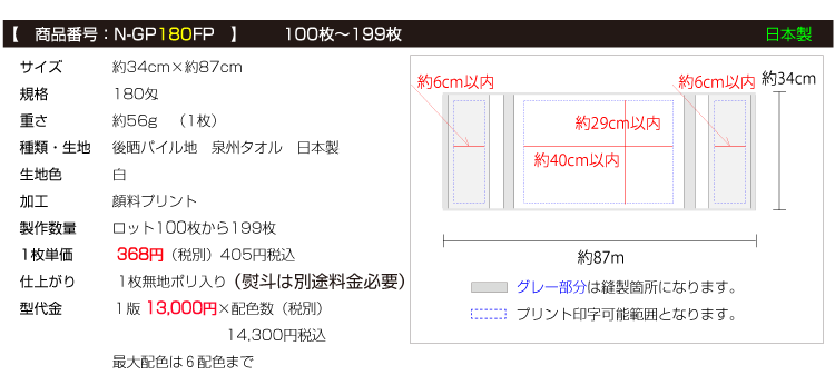 多色名入れ印字プリントタオル