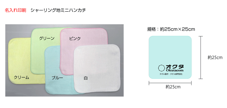 名入れ印刷 ミニハンカチタオル