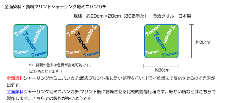 全面プリント ミニハンカチタオル 今治タオル