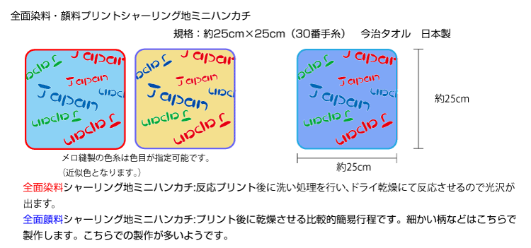 全面プリント ミニハンカチタオル 今治タオル