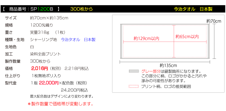 バズタオル300枚から