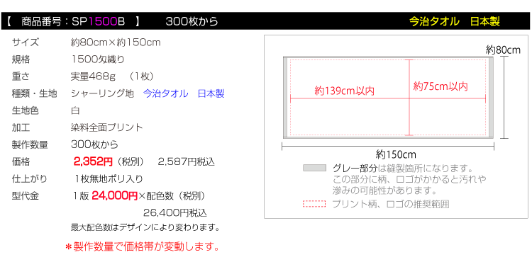 バズタオル300枚から