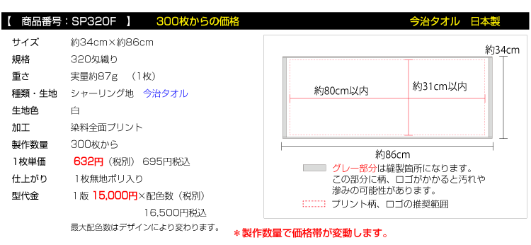 フェイスタオル300枚から