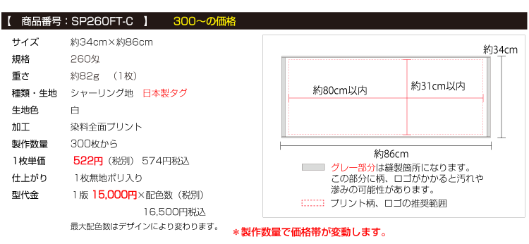フェイスタオル300枚から