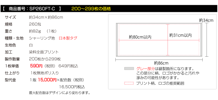 フェイスタオル200枚から299枚